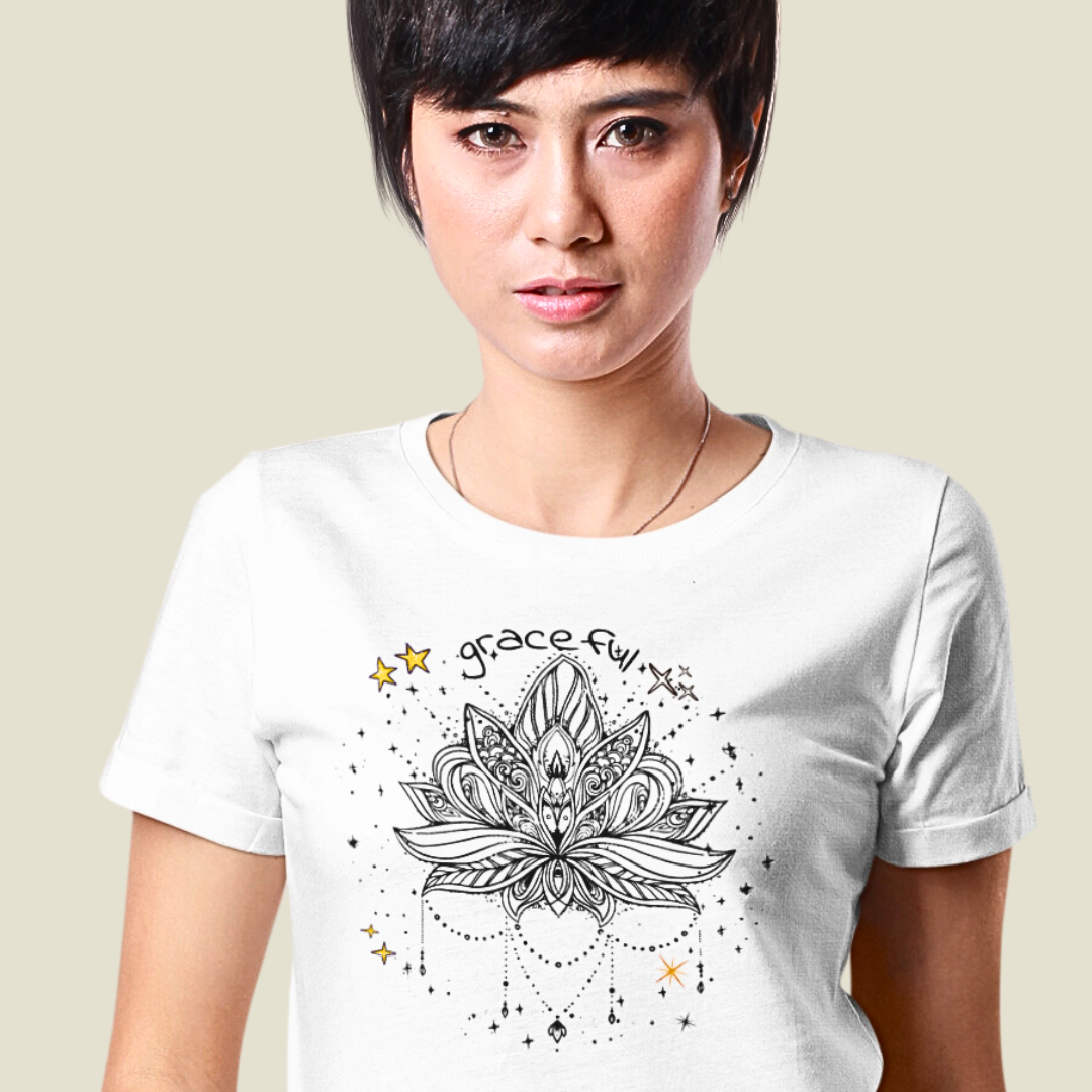 GRACEFUL LOTUS FLOWER  -Mandala Organic Shirt