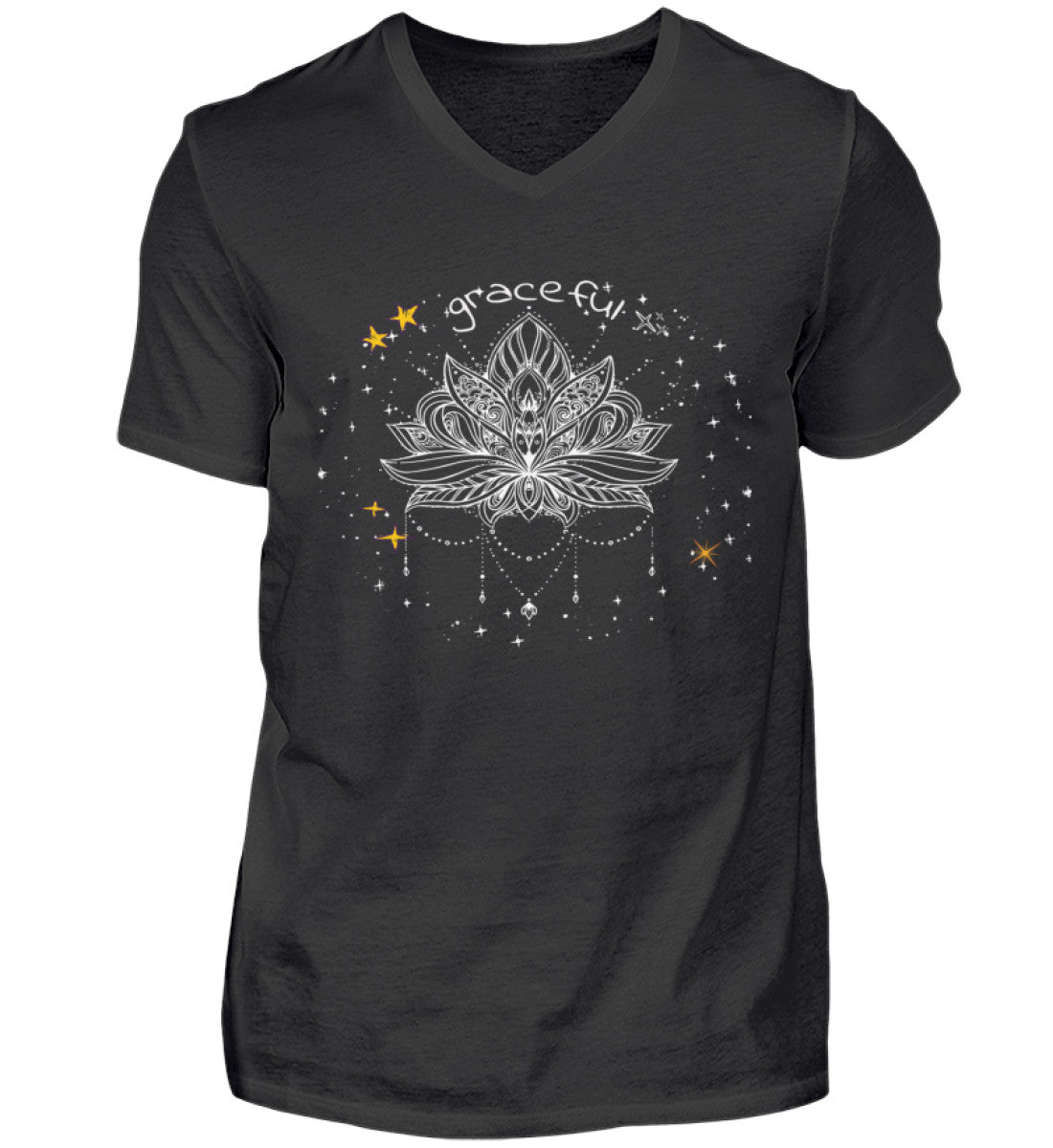 GRACEFUL LOTUS FLOWER  - Herren Mandala V-Neck Shirt